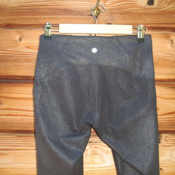 Lululemon Train Times 7/8 Pant 25" Luminosity Foil Print Black Silver  Black - Picture 9 of 11